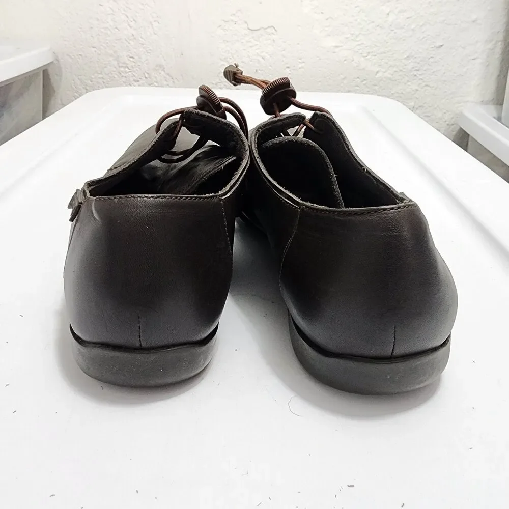 Camper Mauro Derby Shoes Oxford Loafers Brown Leather Toggle Lace EUR 45 US 11